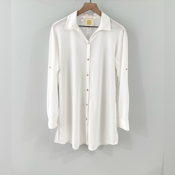 Emily McCarthy Classic Cover Up In Bright White Size XS - Picture 3 of 7